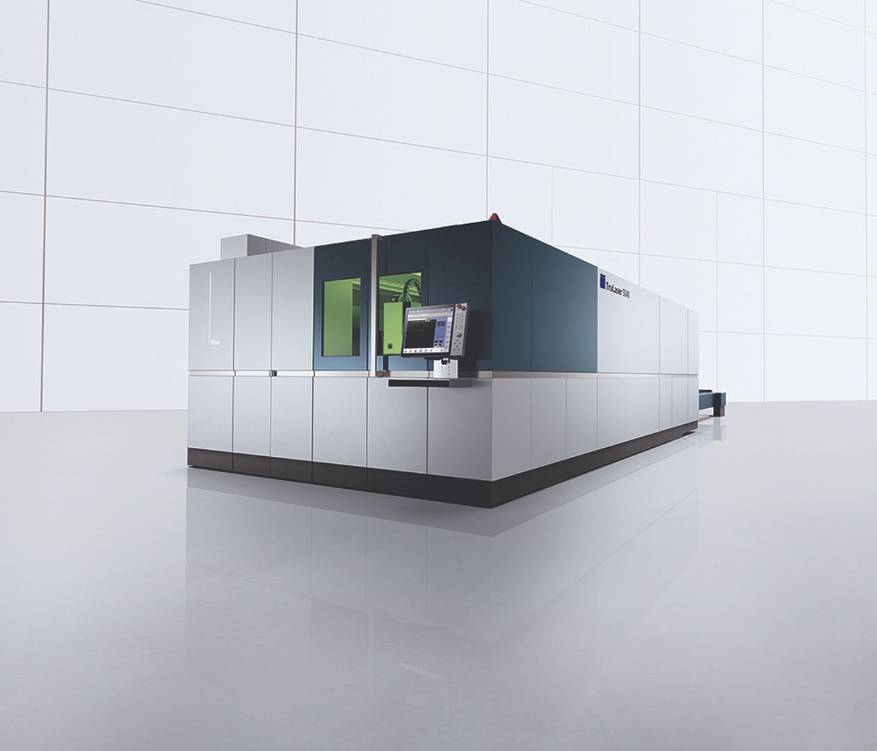 Maschine für das Lasern in einem weißen Raum